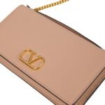 VALENTINO VLOGO LEATHER WALLET ON CHAIN
