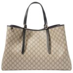 GG CANVAS LARGE LEATHER TRIMMED TOTE BAG