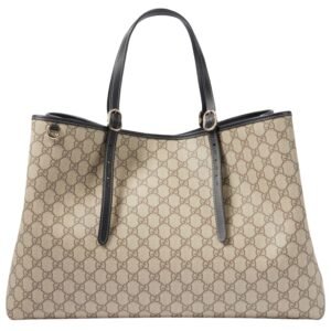 GG CANVAS LARGE LEATHER TRIMMED TOTE BAG