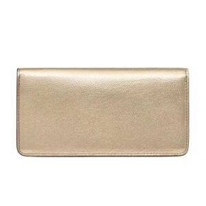 VALENTINO VLOGO SIGNATURE METALLIC GRAINY CALFSKIN WALLET WITH CHAIN