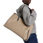 GG CANVAS LARGE LEATHER TRIMMED TOTE BAG