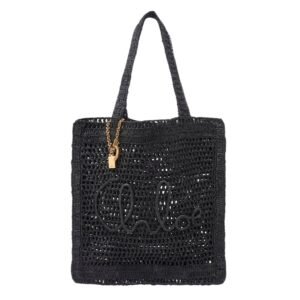 SUMMER BANANA TOTE BAG IN RAFFIA