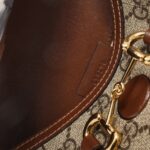 BEIGE AND DARK BROWN GG SUPREME CANVAS HORSEBIT 1955 MINI CROSSBODY BAG