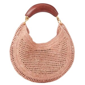 SUMMER BANANA HOBO BAG IN RAFFIA