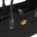 VERSACE LA MEDUSA CANVAS LARGE TOTE BAG