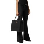 VERSACE LA MEDUSA CANVAS LARGE TOTE BAG