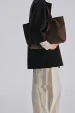The Row Medium Brian Dark Brown Tote Bag