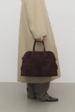 The Row Soft Margaux 15 Mocha Leather Bag