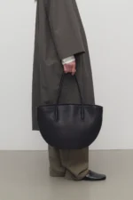The Row Alger Black Leather Tote Bag