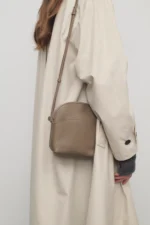 The Row N/S Annie Smoked Taupe Leather Crossbody Bag