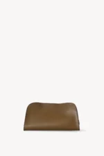 The Row Peggy Clutch Bag In Leather Dark Muschio