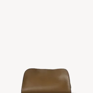 The Row Peggy Clutch Bag In Leather Dark Muschio