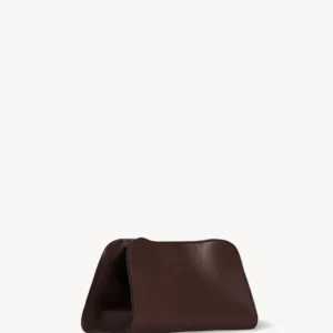 The Row Peggy Clutch Leather Burgundy