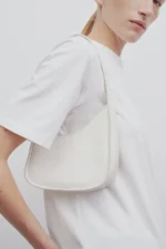 The Row Half Moon Handbag White