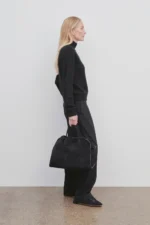 The Row Soft Margaux 15 Black Leather Bag