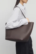 The Row Park Tote Three Deep Brown Leather Bag