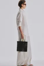 The Row Mini Barn Tote Tote Dark Brown
