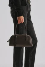The Row Small E/W India Tote Deep Brown