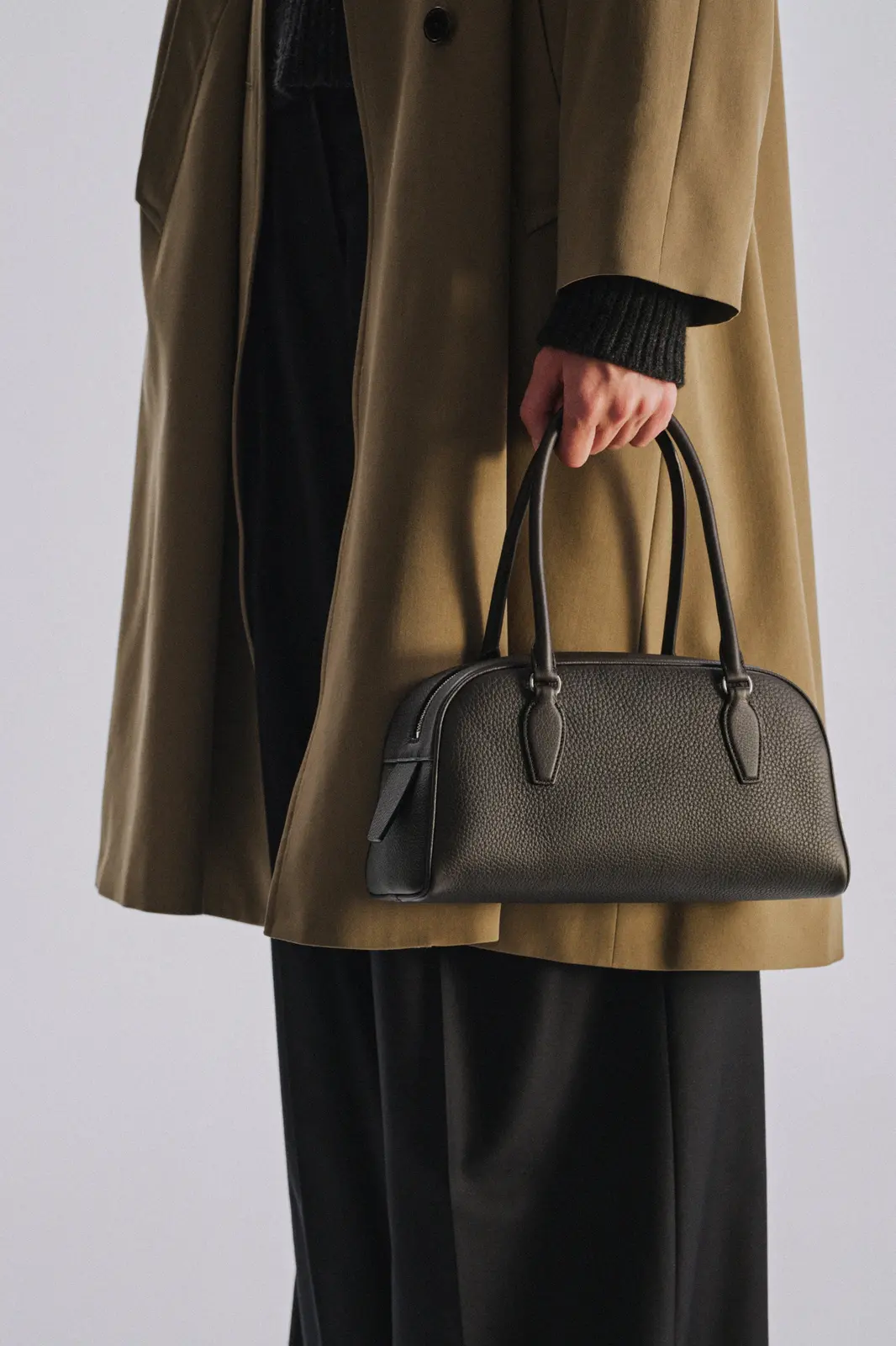 The Row Small E/W India Tote Walnut Shadow