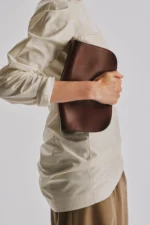The Row Peggy Clutch In Leather Burgundy Collection