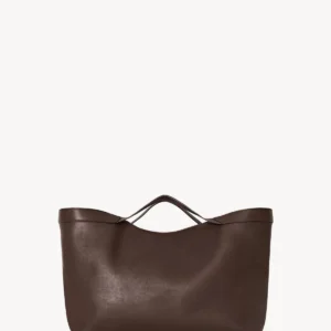 The Row Large Kit Tote Bag Deep Brown