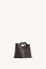 The Row Dark Brown Small Kit Leather Tote Bag