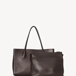 The Row Eileen Tote Bag In Dark Brown