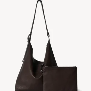 The Row Jean Shoulder Bag In Deep Brown