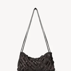 The Row Woven Alix Bag Dark Brown