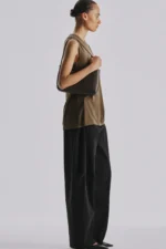 The Row Alma Baguette Bag In Dark Brown