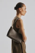 The Row Alma Dark Brown Leather Baguette Bag