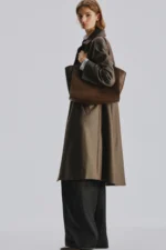 The Row Marlo 14 Deep Brown Leather Bag