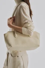 The Row Terrasse Ivory Leather Bag