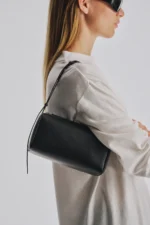 The Row 90s Black Leather Shoulder Bag