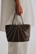 The Row Small Alba Dark Burgundy Leather Bag