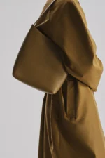 The Row Alma Mustard Leather Shoulder Bag