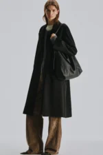 The Row Jean Black Leather Shoulder Bag