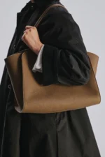 The Row Marlo 14 Dark Muschio Leather Bag