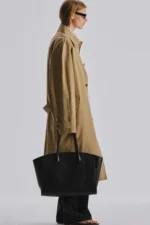 The Row Marlo Black Leather Tote Bag