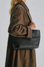 The Row Parker Black Leather Bag
