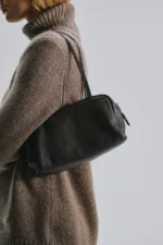 The Row Astra Walnut Shadow Leather Bag