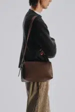 The Row Jerome Bag With Deep Brown Leather Finish