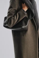The Row Small Terrasse Walnut Shadow Leather Bag