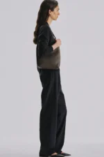 The Row Alma Dark Brown Leather Shoulder Bag