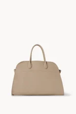 The Row Soft Margaux 15 Bag Dark Taupe
