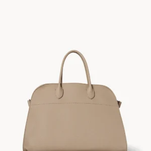 The Row Soft Margaux 15 Bag Dark Taupe