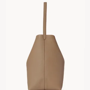 The Row Large N/S Park Dark Taupe Leather Tote Bag