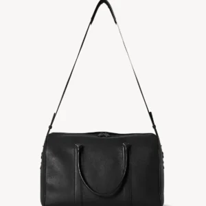 The Row Iowa Black Leather Duffle Bag