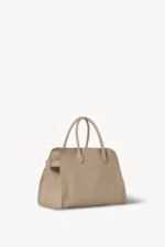 The Row Soft Margaux 12 Dark Taupe Luxury Handbag