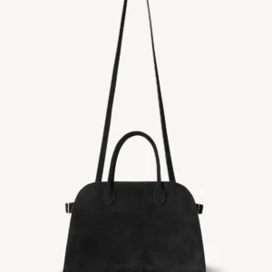 The Row Soft Margaux 12 Black Leather Bag